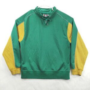 Urban Outfitters Sweater Mens Large Green Yellow Long Sleeve Drawstring Neck